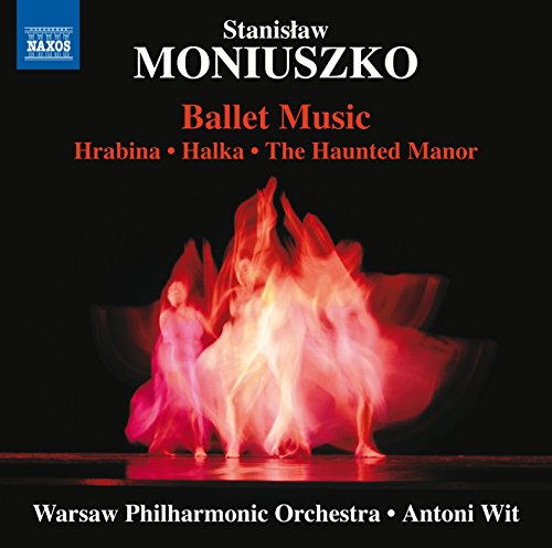 CD cover for Moniuszko’s Ballet Music featuring dancers in red gowns.