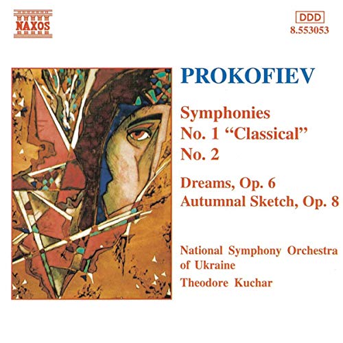 CD cover for Prokofiev symphonies featuring abstract portrait art.