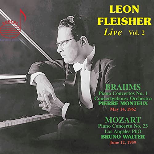 CD cover featuring pianist Leon Fleisher in profile, with concert details.
