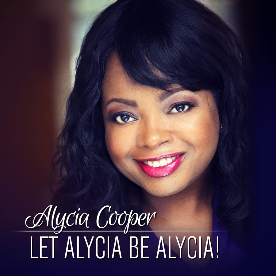 Alycia Cooper's CD cover featuring her smiling portrait with text.