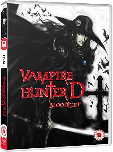 DVD cover for "Vampire Hunter D: Bloodlust" featuring a cloaked figure.