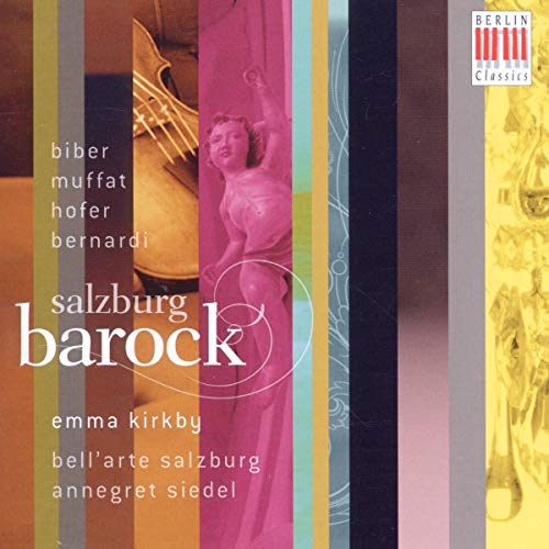 CD cover: Baroque sculpture, violin, colorful stripes, and text details.
