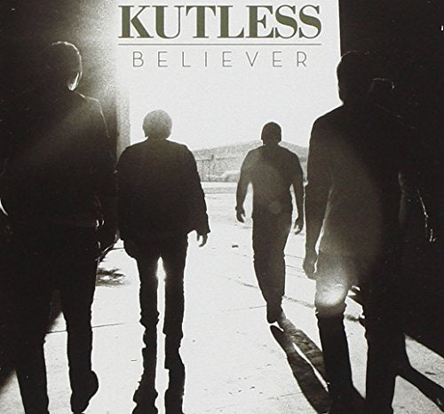 Silhouetted band members walking towards light on Kutlessā āBelieverā CD cover.