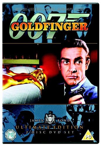 Goldfinger DVD cover featuring Sean Connery as James Bond with a woman.