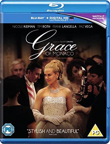 Blu-ray cover for Grace of Monaco featuring Nicole Kidman in a formal gown.