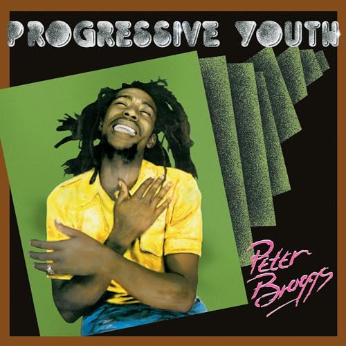Album cover for Peter Broggs’ “Progressive Youth” featuring a smiling man.