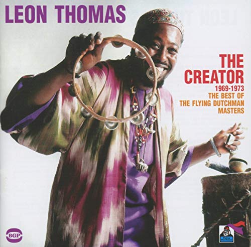 Leon Thomas album cover: musician with a tambourine, titled "The Creator".