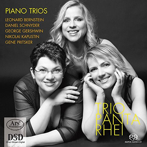 CD cover featuring three smiling women, text listing composers' names.