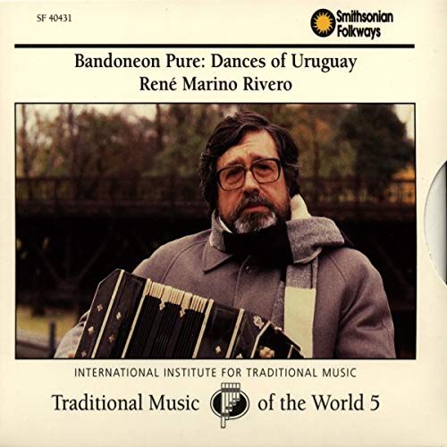 CD cover featuring musician René Marino Rivero with a bandoneon.