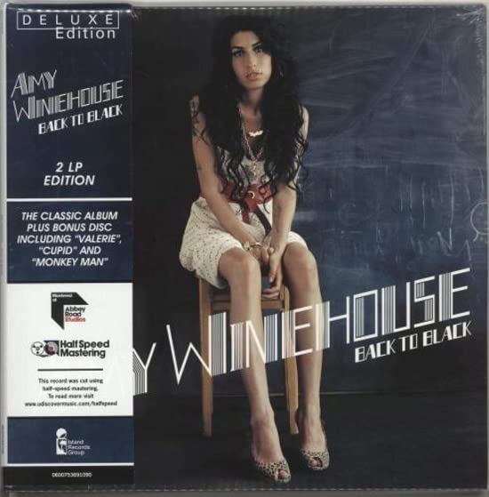 Amy Winehouse “Back to Black” deluxe vinyl record with portrait cover.