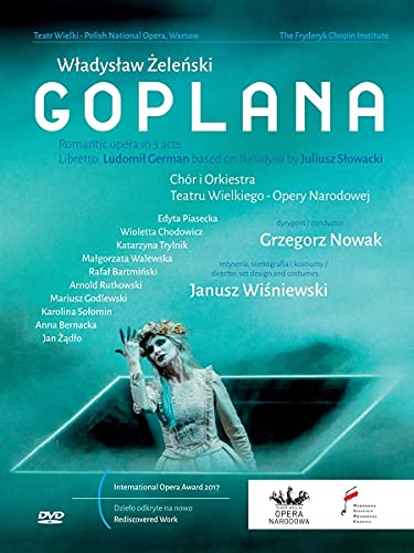 DVD cover for Władysław Żeleński’s opera “Goplana” featuring a ghostly figure.
