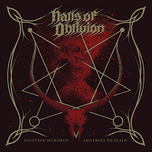 CD cover: skull with long horns, pentagram, and ornate dark red design.
