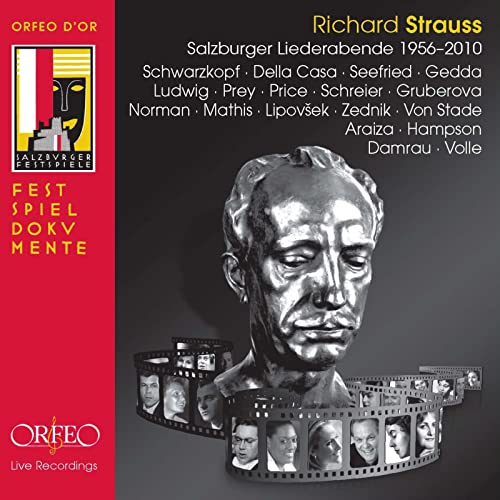 CD cover for Richard Strauss’s Salzburg Lieder, featuring a bust and portraits.
