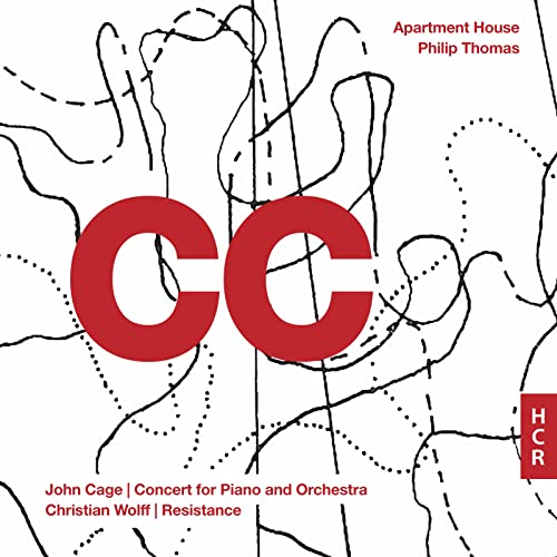 CD cover with red "CC" letters over abstract black and white lines.