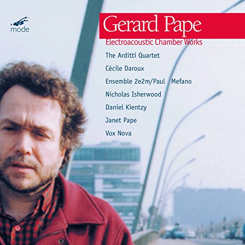 CD cover for Gerard Pape’s electro-acoustic chamber works, featuring a portrait.