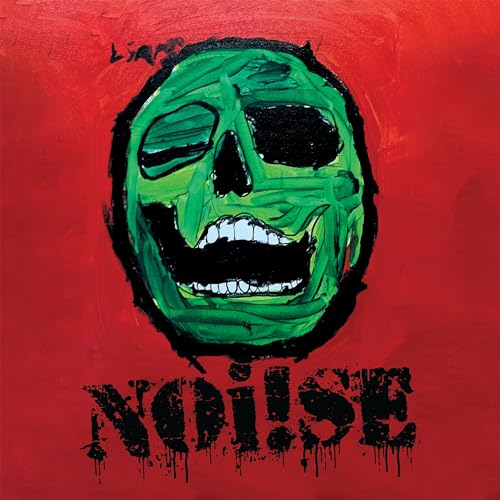 Green skull painting on red background with "NOi!se" text below.