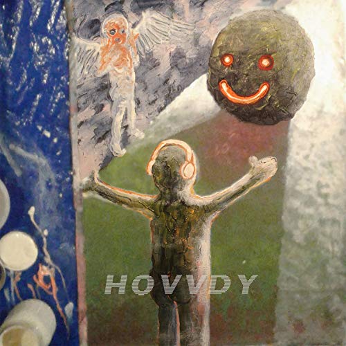 Album cover: surreal painting of figures with glowing elements.