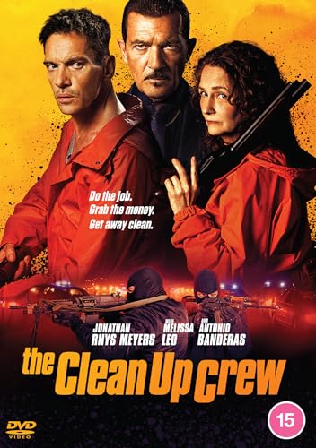 DVD cover for "The Clean Up Crew" featuring three main actors and masked figures.