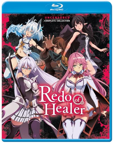 Blu-ray cover for "Redo of Healer" featuring anime characters in fantasy attire.