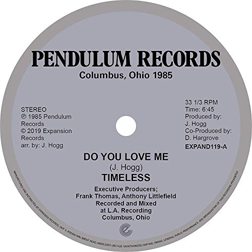 Gray vinyl record label with "Timeless - Do You Love Me" text.