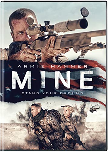 DVD cover for "Mine" featuring soldiers with rifles and an American flag.