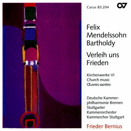 CD cover for Mendelssohn’s “Verleih uns Frieden” with abstract art.