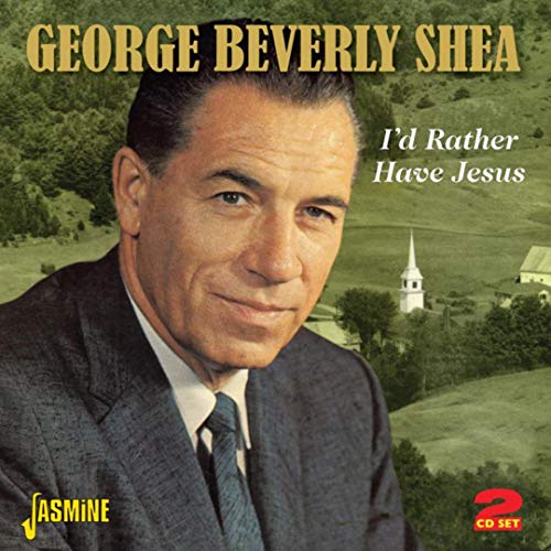 George Beverly Shea portrait on CD cover with rural church background.