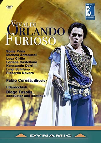 DVD cover for Vivaldi’s “Orlando Furioso” opera, featuring a tenor in costume.
