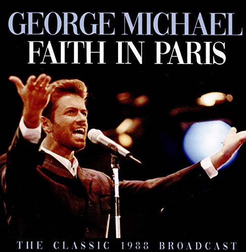 George Michael singing into a microphone on the "Faith In Paris" CD cover.
