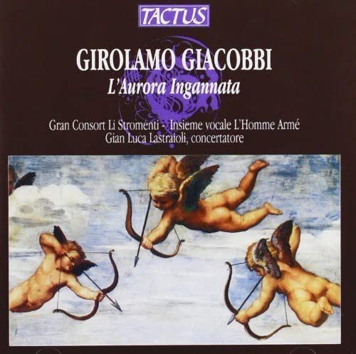 CD cover for “L'Aurora Ingannata” featuring cherubs with bows and arrows.