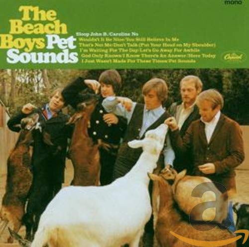 The Beach Boys’ “Pet Sounds” album cover with the band and farm animals.