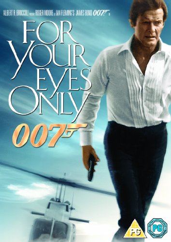 DVD cover for For Your Eyes Only featuring Roger Moore holding a gun.