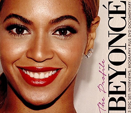 Close-up of Beyoncé smiling, with album title text overlaying the image.