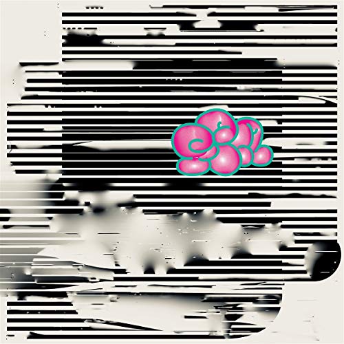 CD cover with abstract black and white lines and pink shapes.