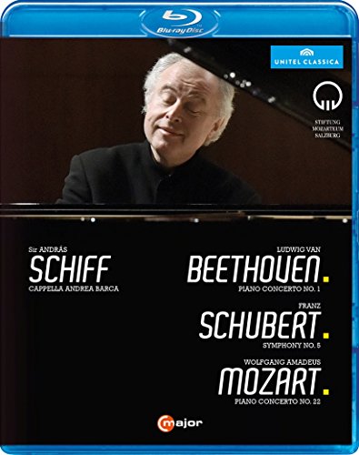 Blu-ray case featuring pianist András Schiff and composers Beethoven, Mozart, Schubert.