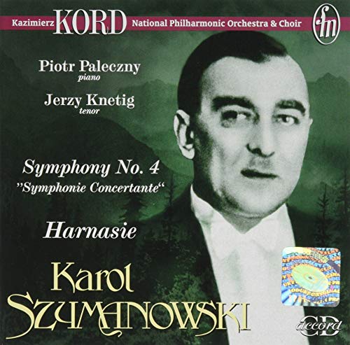 CD cover featuring a portrait of Karol Szymanowski and musical text.