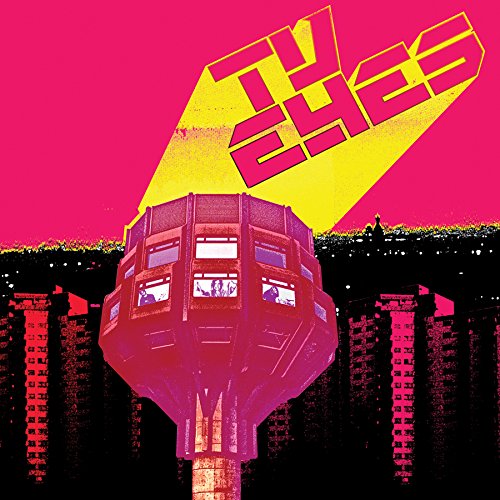 Album cover featuring a stylized tower against a pink background with yellow text.
