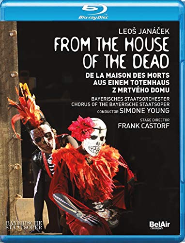 Blu-ray cover for Janáček’s “From the House of the Dead” opera, featuring costumed figures.