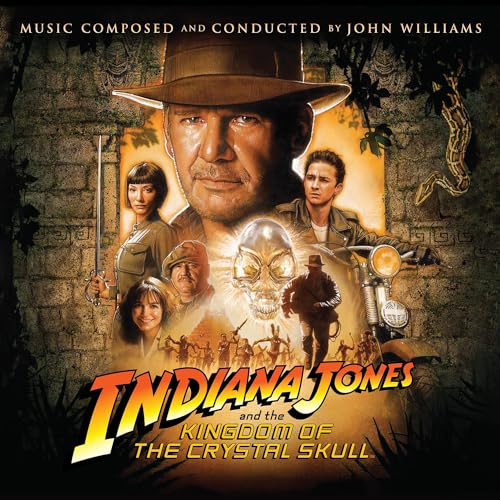 Indiana Jones and the Kingdom of the Crystal Skull vinyl record cover art.