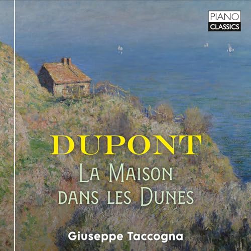 CD cover featuring a small house on a dune overlooking the sea.