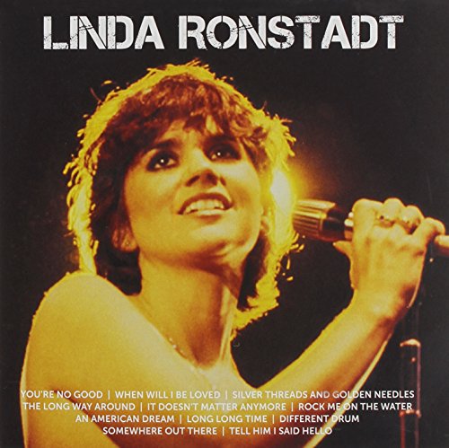Linda Ronstadt album cover featuring a portrait of the singer at a microphone.