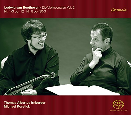 CD cover featuring two men and a violin, Beethoven's violin sonatas.
