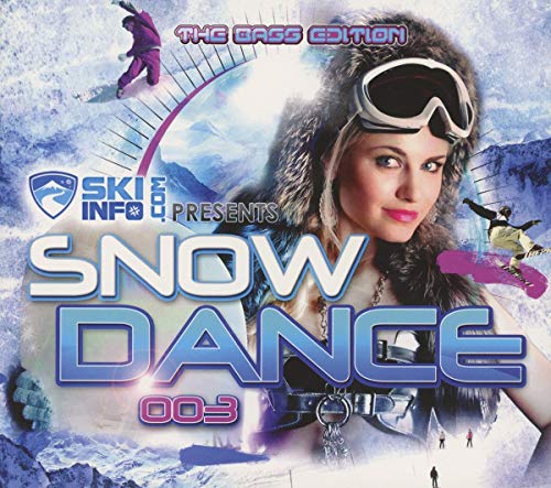 CD cover for “Snowdance 003” featuring a woman in ski goggles and snowboarders.