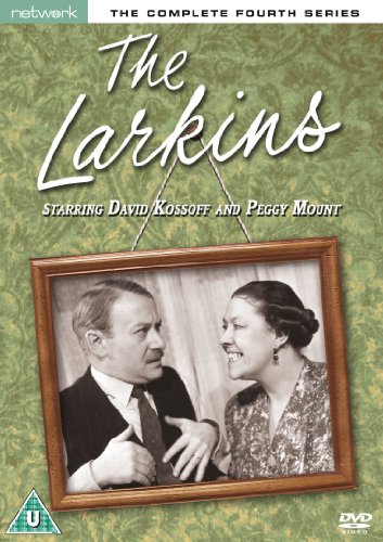 DVD cover for “The Larkins” series four, featuring David Kossoff and Peggy Mount.