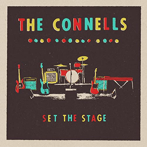 CD cover for The Connells’ “Set The Stage (Live)” with band instruments.