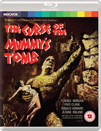 Blu-ray cover for "The Curse of the Mummy's Tomb" featuring a mummy and woman.