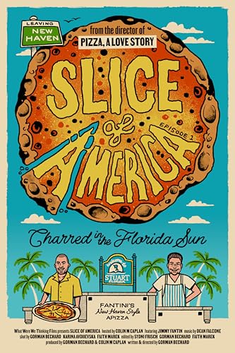 DVD cover for "Slice Of America" featuring pizza and palm trees.