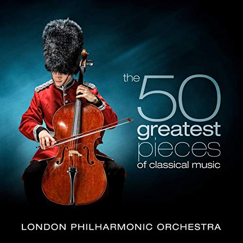 Cellist in military uniform on CD cover for classical music compilation.