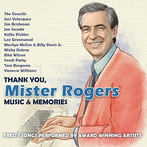 CD cover for "Thank You, Mister Rogers" featuring a portrait of Fred Rogers.