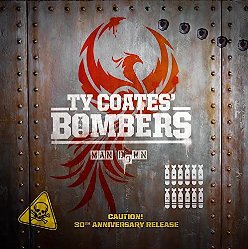 CD cover for “Ty Coates Bombers” featuring a phoenix and bombs.